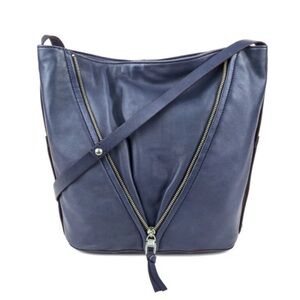 Kooba Soft Leather Magnet‎ Closure Crossbody Denim Blue Purse Handbag